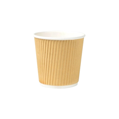 Compostable Kraft Hot Cup - Ripple Wall 4 oz | 120 ml