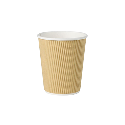 Compostable Kraft Hot Cup - Ripple Wall 8 oz | 240 ml
