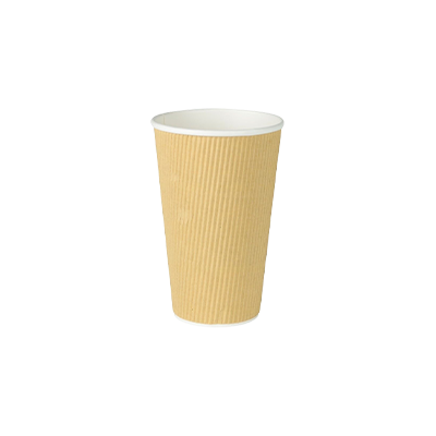 Compostable Kraft Hot Cup - Ripple Wall 16 oz | 500 ml